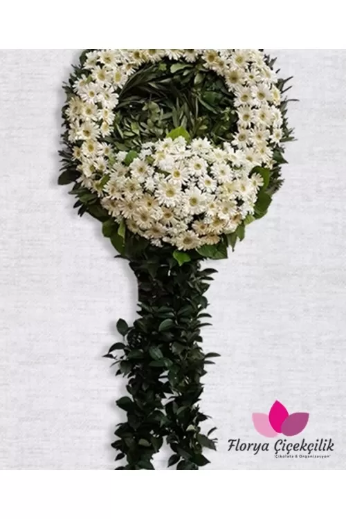 Cenaze Çelengi Beyaz Kırmızı